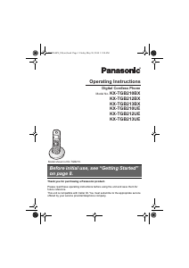 Manual Panasonic KX-TGB210BX Wireless Phone