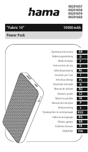 Handleiding Hama 00201660 Fabric 10 Mobiele oplader