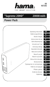 Handleiding Hama 00139530 Supreme 20HD Mobiele oplader