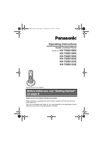 Manual Panasonic KX-TGB213UE Wireless Phone