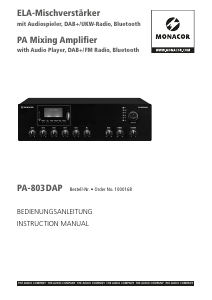 Bedienungsanleitung Monacor PA- 803   DAP Verstärker