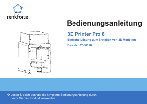 Bedienungsanleitung Renkforce Pro 6 3D-Drucker