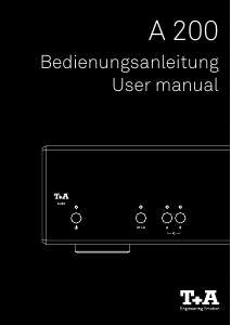 Handleiding T+A A 200 Versterker