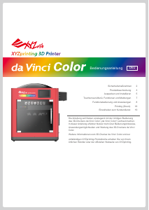 Bedienungsanleitung XYZ Printing Da Vinci Color 3D-Drucker
