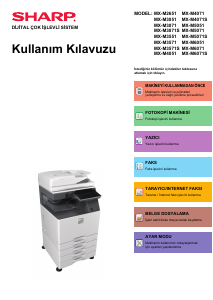 Kullanım kılavuzu Sharp MX-M6071 Çok işlevli yazıcı