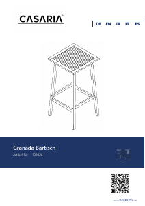 Bedienungsanleitung Casaria 109026 Granada Bartisch