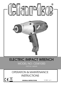 Handleiding Clarke CEW 1000 Slagmoersleutel
