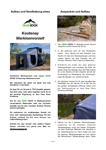 Bedienungsanleitung Gear Rock Kootenay Vorzelt