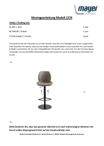 Bedienungsanleitung Mayer 1276 Barhocker