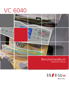 Bedienungsanleitung HBW VC 6040 Banknotenzähler