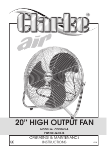 Handleiding Clarke CDF 20HV-B Ventilator