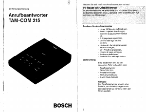 Bedienungsanleitung Bosch TAM-COM 215 Anrufbeantworter