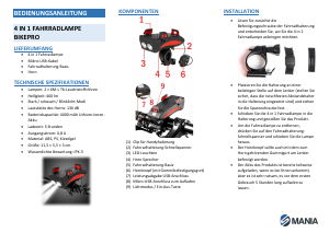 Bedienungsanleitung Mania Bikepro Fahrradlampe