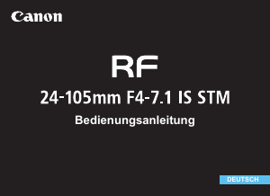 Bedienungsanleitung Canon RF 24-105mm F4-7.1 IS STM Objektiv