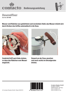 Bedienungsanleitung Contacto 357 Dosenöffner
