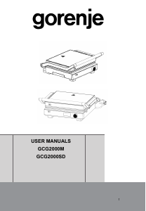 Használati útmutató Gorenje GCG2000SD Kontaktgrill