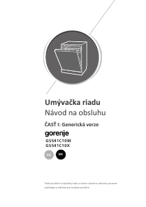 Návod Gorenje GS541C10X Umývačka riadu