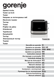 Handleiding Gorenje T800DB Broodrooster