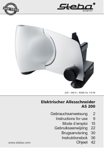 Handleiding Steba AS 200 Snijmachine