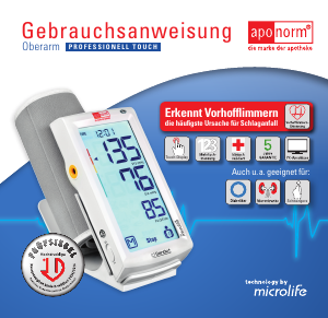 Bedienungsanleitung aponorm Professionell Touch Blutdruckmessgerät