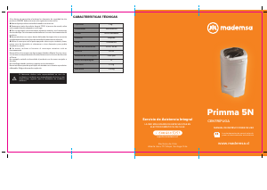 Manual de uso Mademsa Primma 5 N Secadora