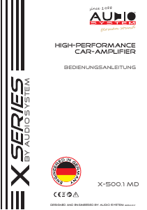 Bedienungsanleitung Audio System X-500.1 MD Autoverstärker