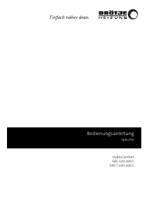 Bedienungsanleitung Brötje EAS 120-200 C HydroComfort Warmwasserspeicher