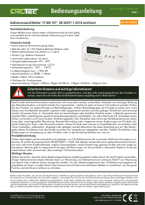 Bedienungsanleitung ChiliTec CT-KM 107 Kohlenmonoxiddetektor