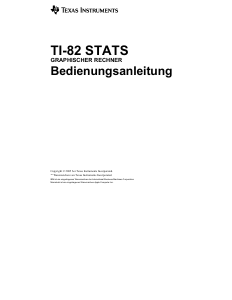 Bedienungsanleitung Texas Instruments TI-82 STATS Grafikrechner