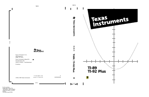 Bedienungsanleitung Texas Instruments TI-92 Plus Grafikrechner