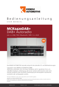 Handleiding Kienzle MCR2420DAB+ Autoradio