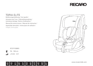 Handleiding Recaro Toria Elite Autostoeltje