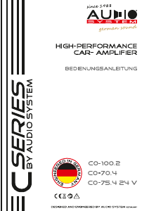 Bedienungsanleitung Audio System CO-70.4 Autoverstärker