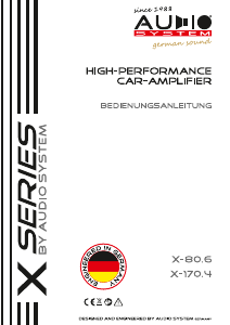 Bedienungsanleitung Audio System X-170.4 Autoverstärker
