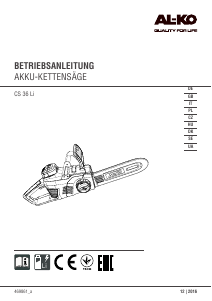 Brugsanvisning AL-KO CS 36 Li Kædesav