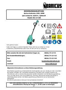 Bedienungsanleitung Baricus N1C-JY-300 Kultivator