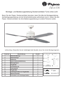 Handleiding Pepeo Turno Plafondventilator