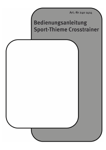 Bedienungsanleitung Sport-Thieme 240 1414 Crosstrainer