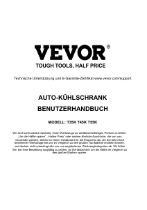 Bedienungsanleitung Vevor T45K Kühlbox