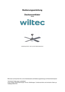 Bedienungsanleitung Wiltec 65054 Deckenventilator