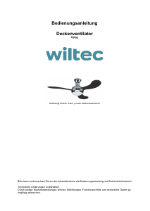 Bedienungsanleitung Wiltec 65055 Deckenventilator