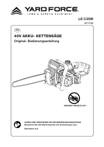 Bedienungsanleitung Yard Force LS C35W Kettensäge