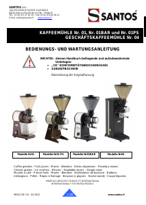 Bedienungsanleitung Santos Nr04 Kaffeemühle