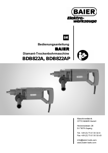 Bedienungsanleitung Baier BDB 822A Diamantbohrmaschine