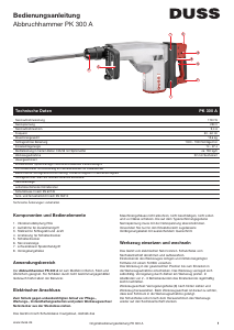 Bedienungsanleitung DUSS PK 300 A Schlaghammer