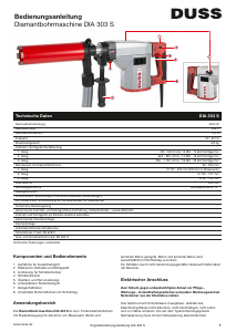 Bedienungsanleitung DUSS DIA 303 S Diamantbohrmaschine