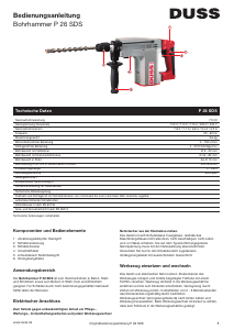 Bedienungsanleitung DUSS P 26 DS Bohrhammer