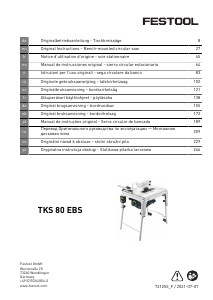Brugsanvisning Festool TKS 80 EBS Bordsav