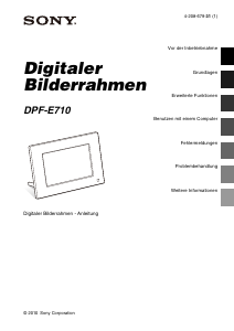 Bedienungsanleitung Sony DPF-E710 Digitaler bilderrahmen