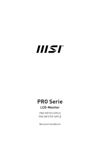 Bedienungsanleitung MSI Pro MP275 LCD monitor